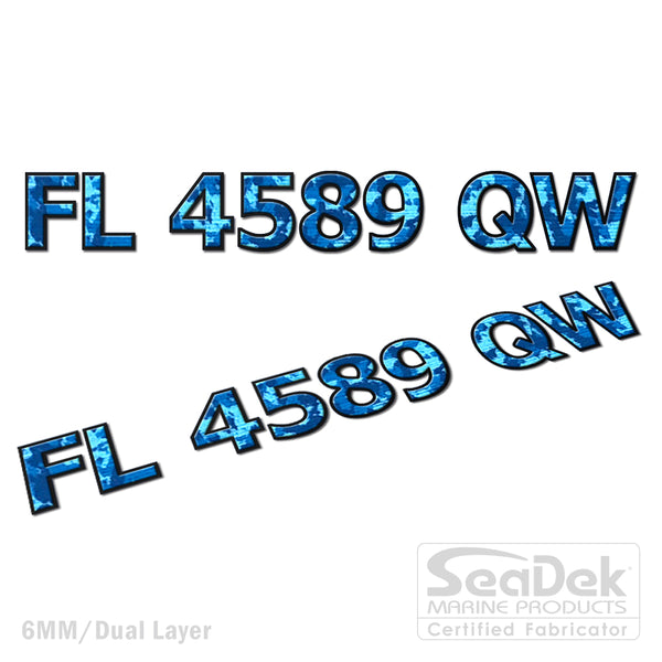 Custom Registration Boat Number Stickers 3" Regulation Size