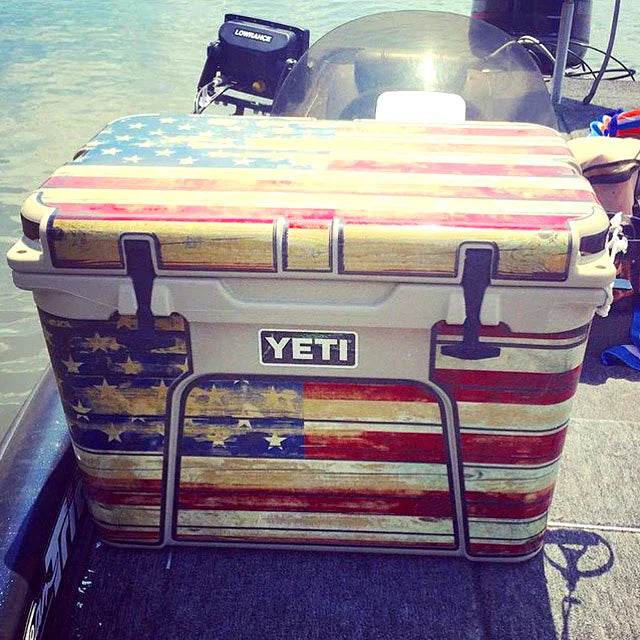 USATuff Vinyl Cooler Wrap Skin for YETI Coolers - Old Glory