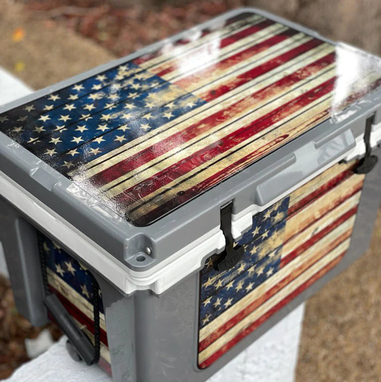 USATuff Vinyl Cooler Wrap Skin for YETI Coolers - Old Glory