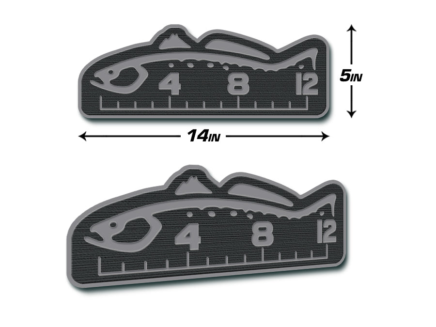 USATuff Fish Measuring Ruler / 12" Trout Design / SeaDek Marine Mat EVA