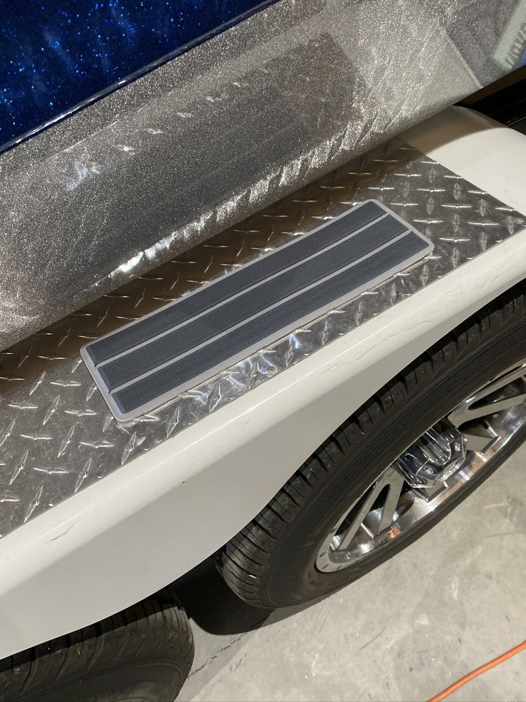 SeaDek traction pads for boats, trailers, RV steps - non-slip, dual-layer, 6mm brushed texture, stick-on adhesive.