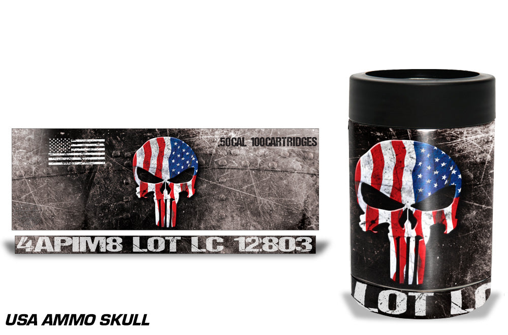 USATuff Tumbler Cup Wrap Kit for RTIC YETI - USA Ammo Skull